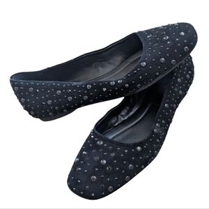 Donald J. Pliner Black Studded Flats